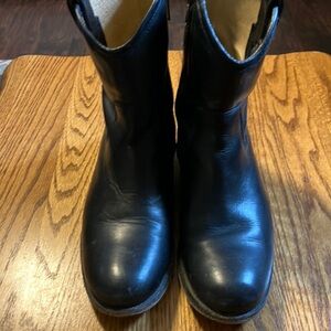 Frye black leather low boots